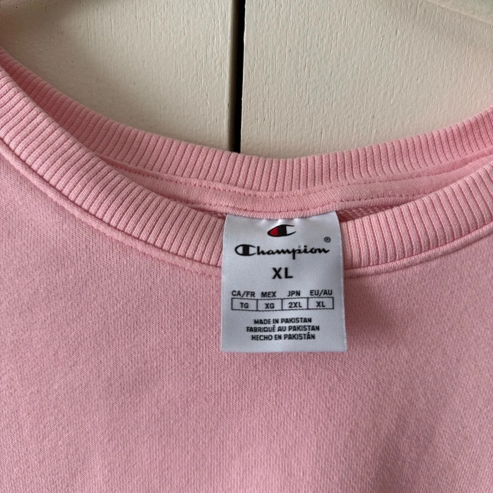 Champion Women's Light Pink Crewneck Sweatshirt - Picture 4 of 5